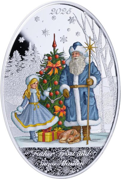 Pièce de monnaie en Argent 5 Dollars g 31.1 (1 oz) Millésime 2025 Matryoshka Doll FATHER FROST AND SNOW MAIDEN