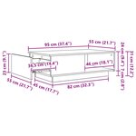 vidaXL Table basse Chêne fumé 95 x 55 x 31 cm Bois d'ingénierie