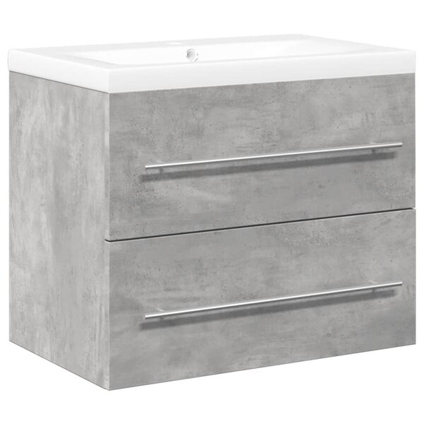 vidaXL Ensemble de meubles de salle de bain 2 Pièces gris béton