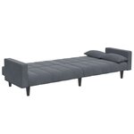 vidaXL Canapé-lit à 2 places avec repose-pied gris foncé velours