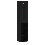 vidaXL Buffet haut Noir 34 5x34x180 cm Bois d'ingénierie