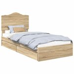 vidaXL Lit de Rangement Chêne Sonoma 75 x 190 cm Bois d'ingénierie