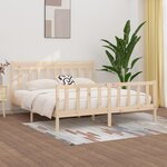 vidaXL Cadre de lit Bois de pin massif 200x200 cm