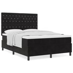 Lit Box Spring vidaXL avec Matelas Noir 140x190 cm Velours