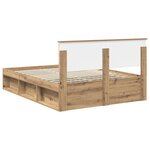 vidaXL Cadre de lit Chêne artisan 140 x 190 cm Bois d'ingénierie