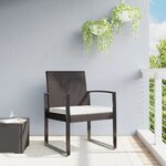 vidaXL Chaises à manger de jardin lot de 2 marron rotin PP