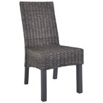 vidaXL Chaises à manger lot de 4 marron rotin Kubu et bois de manguier
