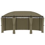 vidaXL Belvédère avec rideaux 520x349x255 cm Taupe 180 g/m²
