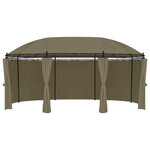 vidaXL Belvédère avec rideaux 520x349x255 cm Taupe 180 g/m²