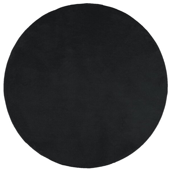 vidaXL Tapis OVIEDO à poils courts noir Ø 160 cm
