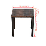 vidaXL Chaises longues avec table Résine tressée Marron