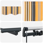 vidaXL Auvent rétractable manuel rayé multicolore 400x350 cm