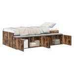 vidaXL Cadre de lit Chêne fumé 100 x 200 cm Bois d'ingénierie