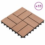 vidaXL Carreau de terrasse 11 Pièces Marron 30 x 30 cm WPC