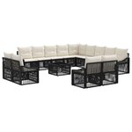 vidaXL Ensemble de canapé de jardin 14 Pièces Noir polyrotin