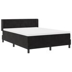 Lit Box Spring avec Matelas Noir 140x190 cm Velours