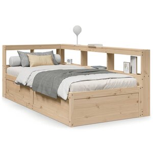 vidaXL Lit bibliothèque sans matelas 100x200 cm bois massif de pin