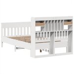 vidaXL Cadre de lit sans matelas blanc 135x190 cm bois de pin massif