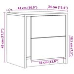 vidaXL Armoires de chevet et lumières LED 2Pièces blanc bois d'ingénierie