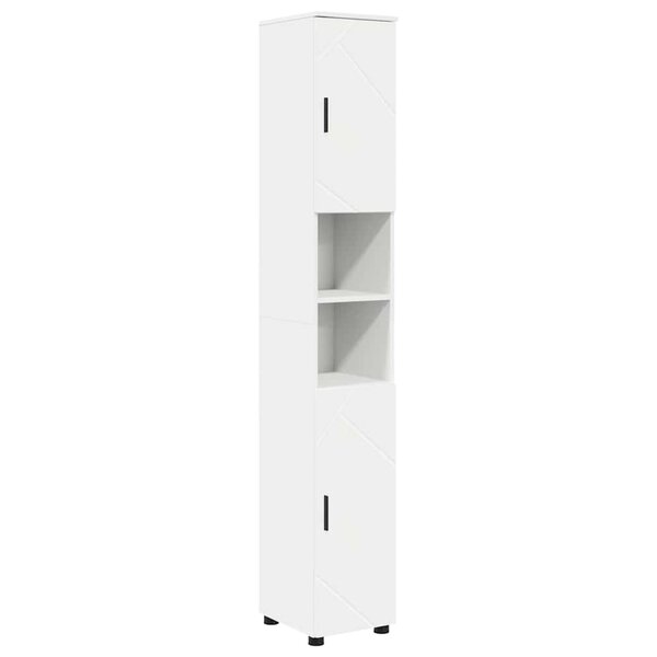 vidaXL Meuble de salle de bain haut avec porte Blanc 30 x 35 x 192 cm