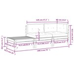 vidaXL Salon de jardin 3 Pièces avec coussins Noir Bois de pin massif