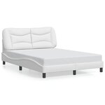 vidaXL Cadre de lit sans matelas Hvar blanc 140x200 cm similicuir