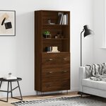 vidaXL Buffet haut Chêne marron 69 5x34x180 cm Bois d'ingénierie