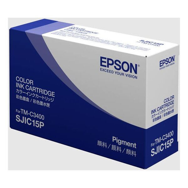 Cartouche jet d'encre originale sjic15p tri color pour tm-c3400 epson