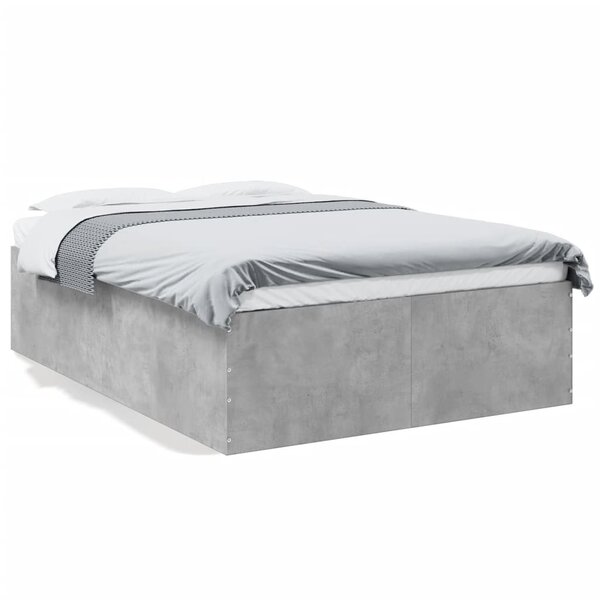 vidaXL Cadre de lit sans matelas gris béton 140x200 cm