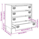 vidaXL Buffet rose 68x39x73 5 cm acier laminé à froid