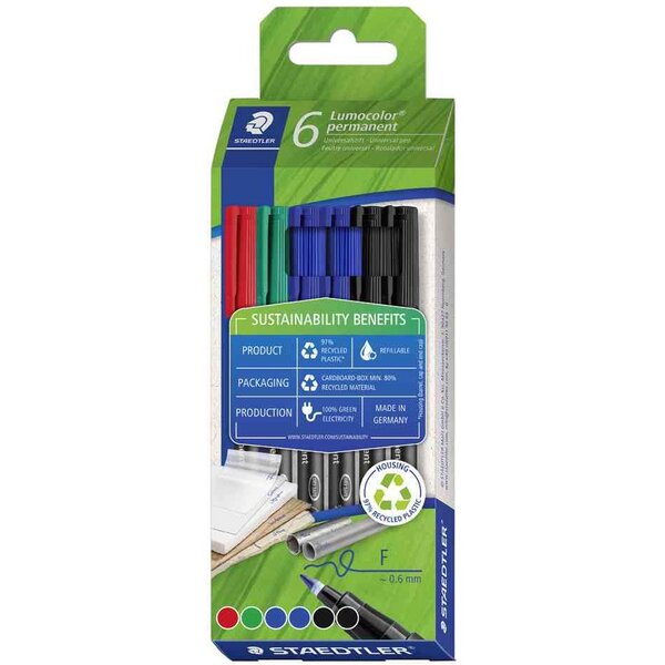 Marqueur permanent 318F  boite de 6 STAEDTLER