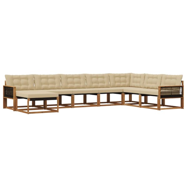 vidaXL Ensemble de canapés d'extérieur 8 pc Naturel et Beige