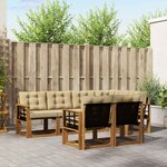 vidaXL Ensemble de canapés d'extérieur 7 Pièces Naturel et Beige