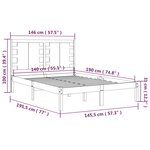 vidaXL Cadre de lit Blanc Bois de pin massif 140x190 cm