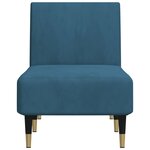 vidaXL Chaise longue bleu velours