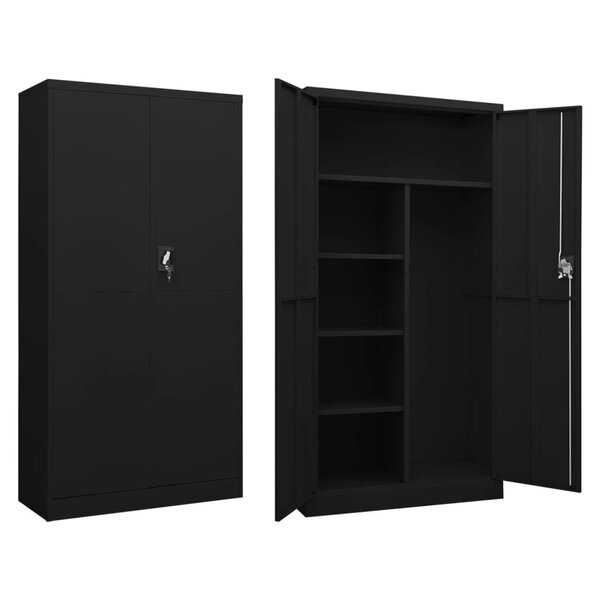 vidaXL Armoire à casiers Noir 90x40x180 cm Acier