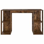 vidaXL Bureau avec Rangement Chêne fumé 130 x 50 5 x 75 cm