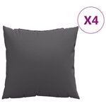 vidaXL Coussins de canapé lot de 4 anthracite 50x50 cm tissu