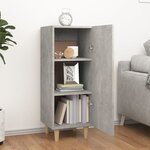 vidaXL Buffet Gris béton 34 5x34x90 cm Bois d'ingénierie