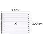 Intercalaires Imprimés À Touches Plastifiées - 10 Touches 1 À 10 - A3 - Blanc - X 10 - Exacompta