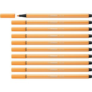 Stylo feutre pen 68  orange papaye x 10 stabilo