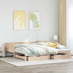 vidaXL Lit de jour avec gigogne et tiroirs sans matelas 90x190 cm