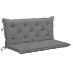vidaXL Balancelle avec coussin gris 170 cm Bois de teck solide