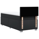 vidaXL Sommier à lattes de lit avec matelas Noir 80x200cm Similicuir