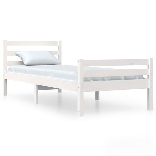 vidaXL Cadre de lit sans matelas blanc bois massif 90x200 cm