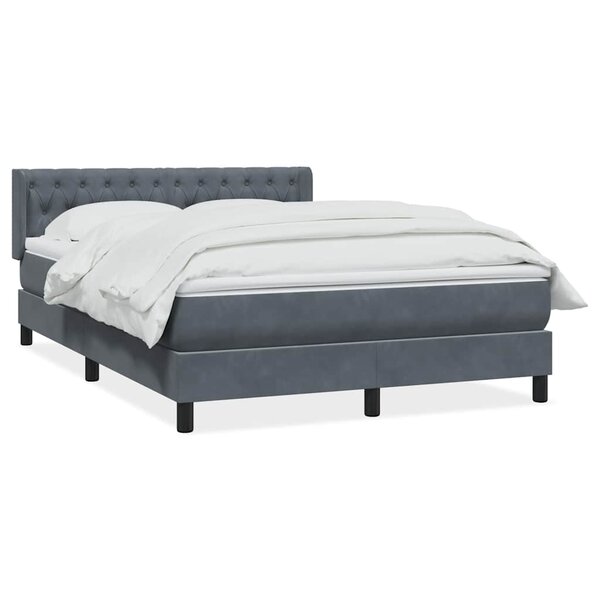 vidaXL Sommier à lattes de lit et matelas gris foncé 160x210cm velours