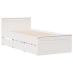 vidaXL Lit bibliothèque sans matelas blanc 75x190cm bois de pin massif