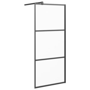 vidaXL Paroi de douche 80x195 cm Verre ESG dépoli Noir