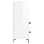 vidaXL Buffet Blanc brillant 34 5x34x90 cm Bois d'ingénierie