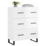 vidaXL Buffet Blanc brillant 69 5x34x90 cm Bois d'ingénierie